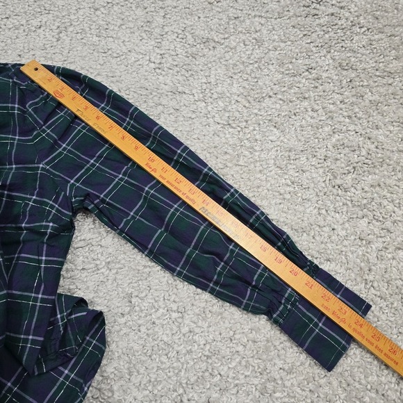 Roller Rabbit Top Large Womens Blue Purple Henley‎ Inverness Plaid Glenda - Picture 12 of 13